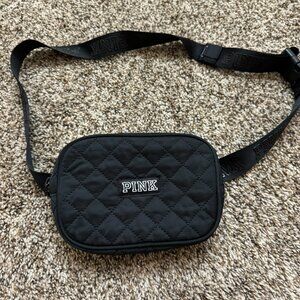 Pink by Victoria’s Secret Black Quilted Belt Bag